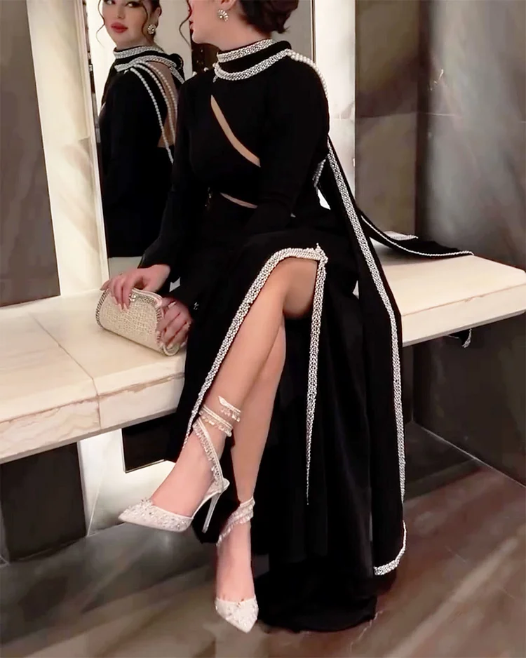 Women's Slit Hollow Sequin Dress