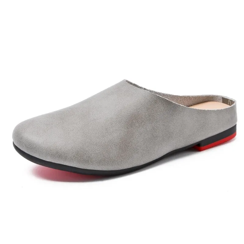 AIYUQI  Women Slippers 2021 Spring New Genuine Leather Women Shoes big Size 41 42 43 Flat Casual Summer Half Slippers Women