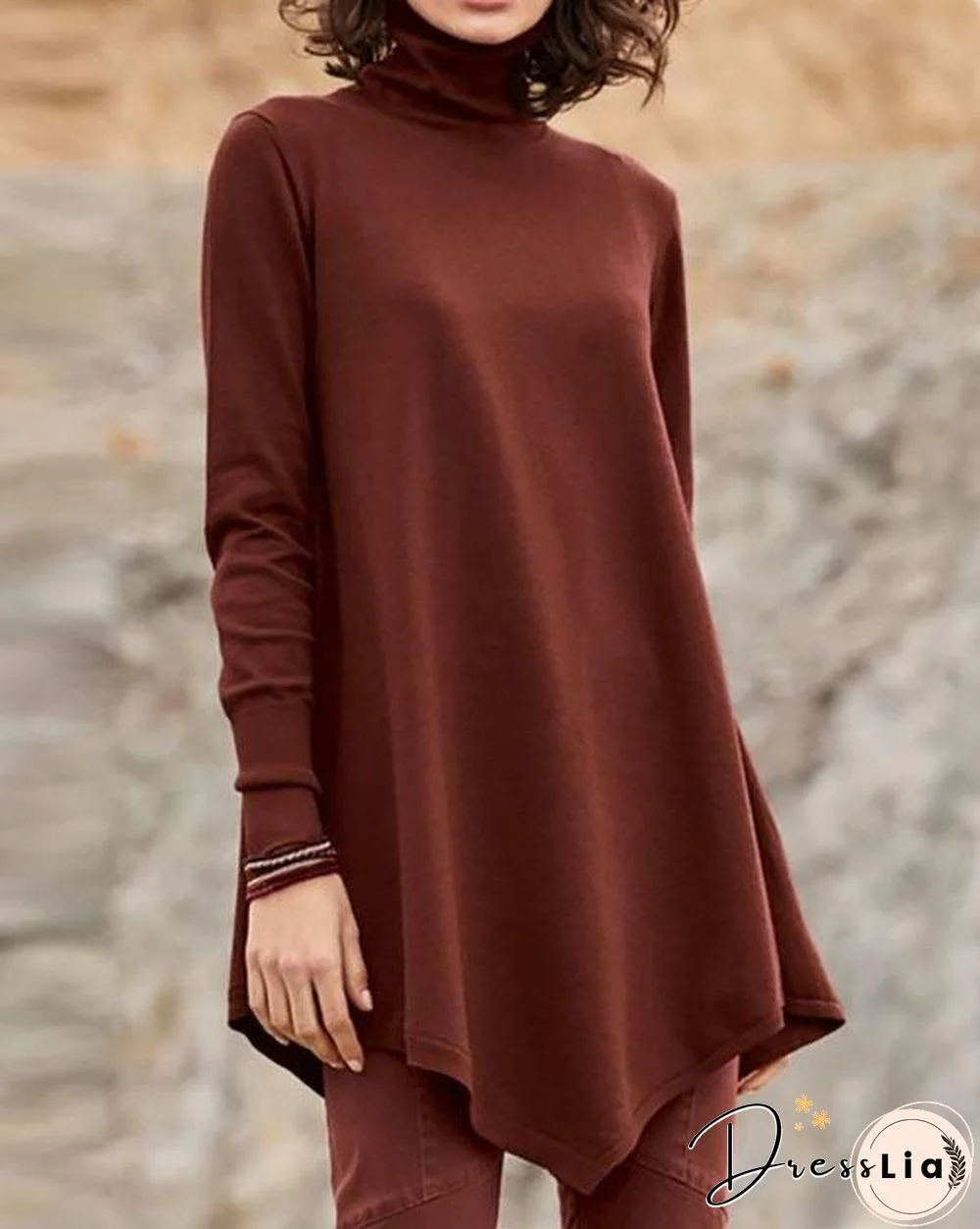 Long Sleeve Casual Turtleneck Plus Size Sweatshirts