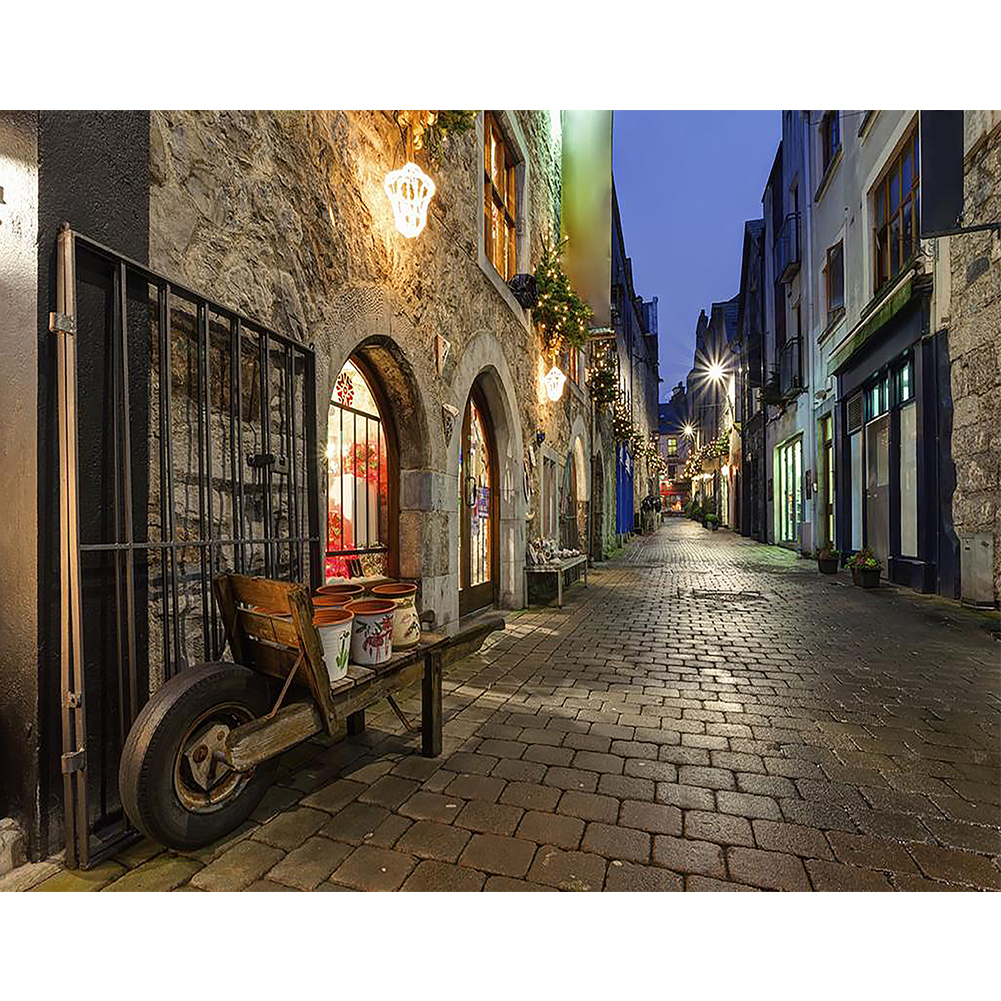

50*40CM - Round Drill Diamond Painting - European City Street, 501 Original