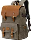 Retro Kamerarucksack DSLR Rucksack,Spiegelreflex Kameratasch Fotorucksack mit Gepolsterter Einlage,f&uuml;r Canon Nikon Sony Spiegelreflexkameras,Drohne,Objektiv,Laptop,Stativ und Zubeh&ouml;r