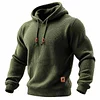 Men's Quilted Waffle Outdoor Sports Solid Color Long Sleeve Daily Tops Hoodie by Inlyline