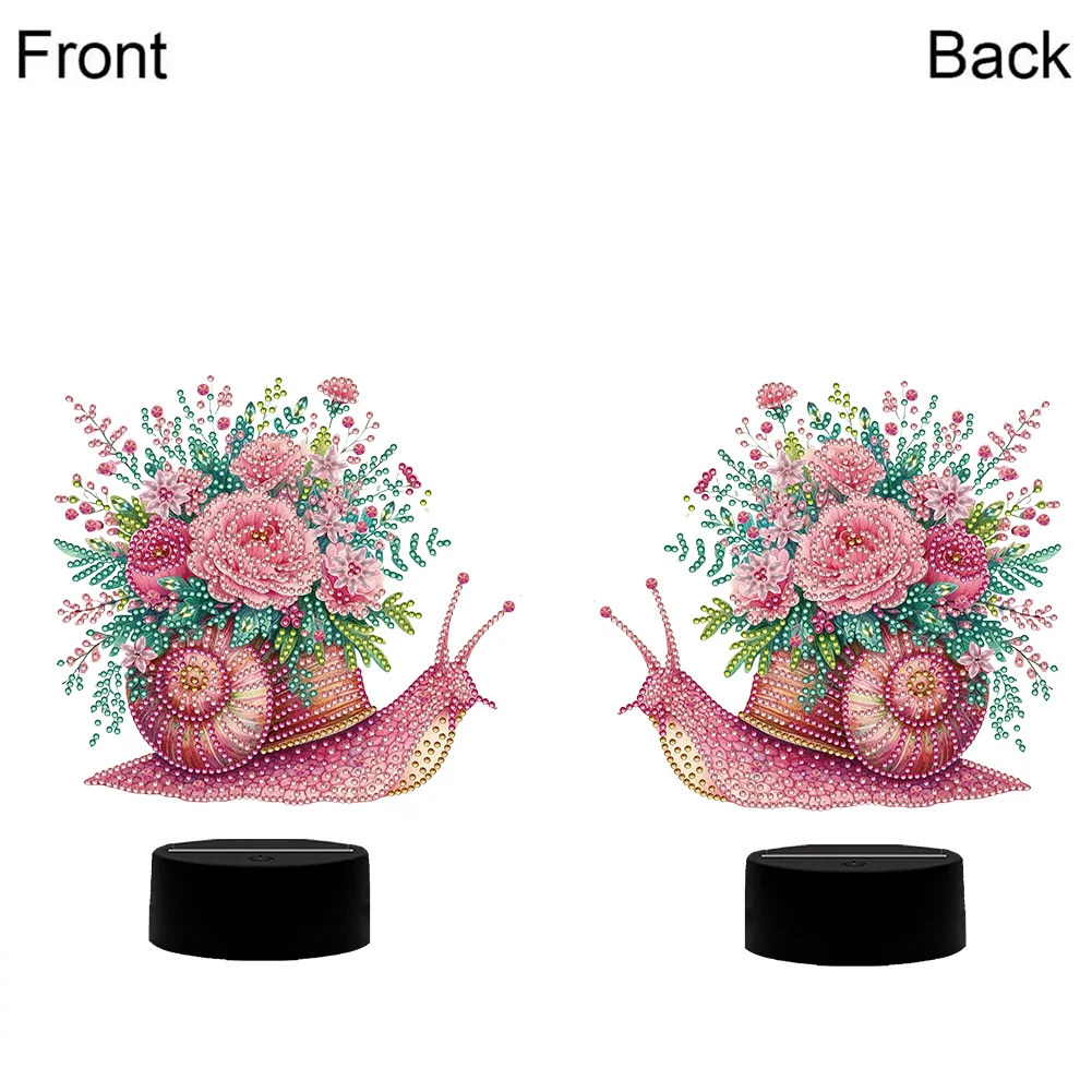 5D DIY Flower Snail Diamond Painting Night Light Diamond Art Lamp Home Decor
