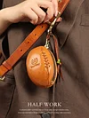 Top layer cowhide key bag retro handmade rugby bag genuine leather key bag earphone bag