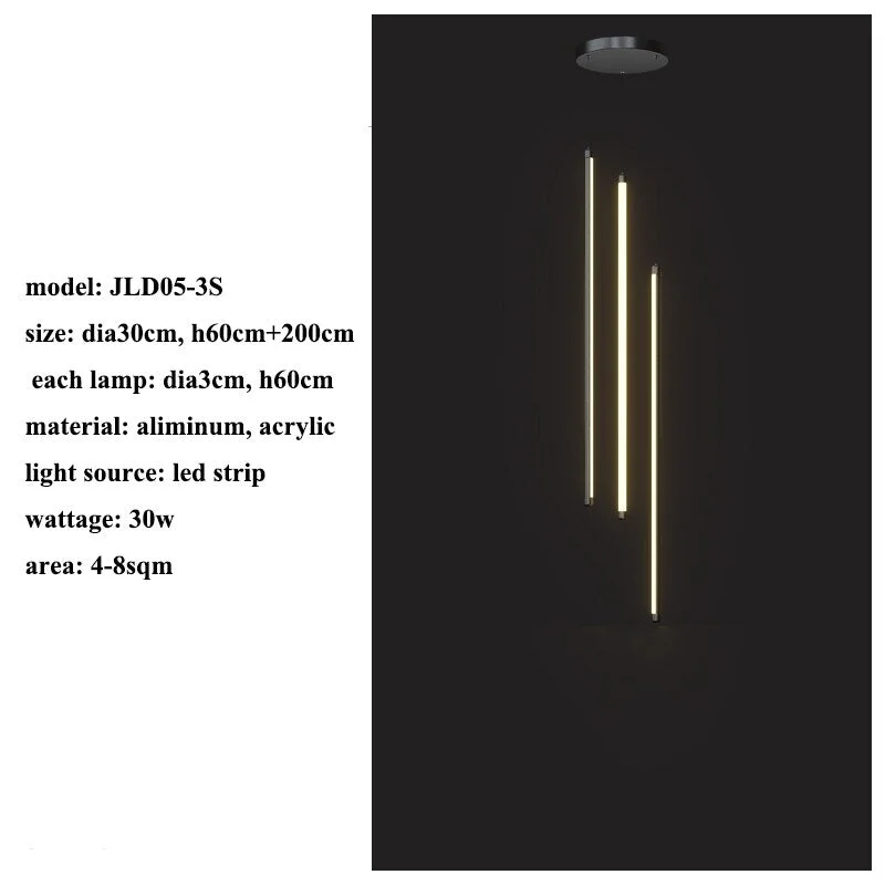 Modern Minimalism Led Chandelier Ligting Stair Loft Indoor Led Pendant Lamp Living Dining Room Decor Hanging Lights Luminaire