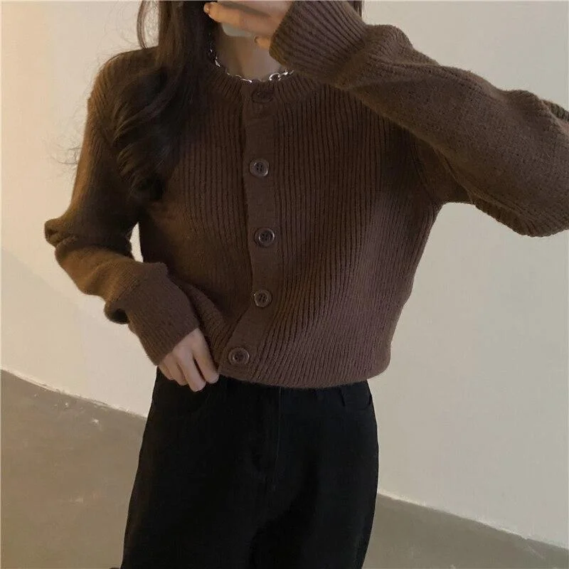 Winter Short Cardigan Jacket Women Sweater Knit Woolen Sweater Thick Loose Outer Wear Fashion  Sweater Women