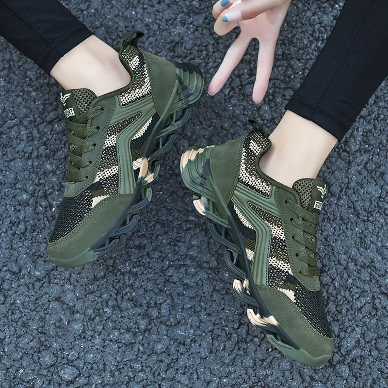 Camouflage 2021 New Summer Men Mesh Lace-Up Sports Shoes Fashion Outdoor Casual Shoes Light Breathable Running Sneaker Big Size