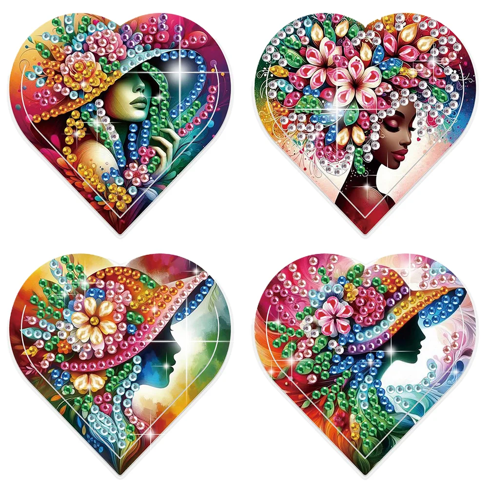 8 pcs Flower Women Diamond Painting Bookmarks Diamond Art Book Corner Kit