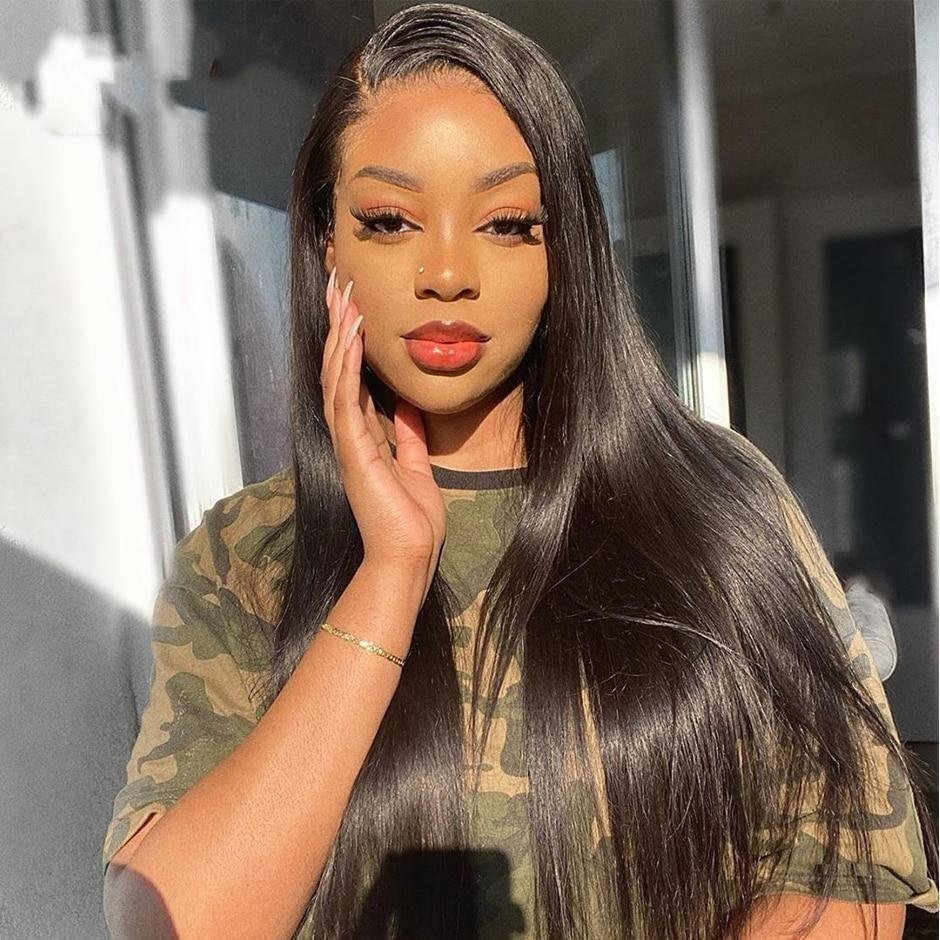 Malaysian Straight Lace Front Human Hair Wigs-elleschic