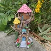 Outdoor courtyard garden solar tree house decoration ornaments