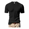  Men's V-Neck Ribbed T-Shirt - Stylish and Comfortable for Everyday Wear by Inlyline