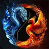 Diamond Painting-DIY Full Round Drill Dragon Phoenix