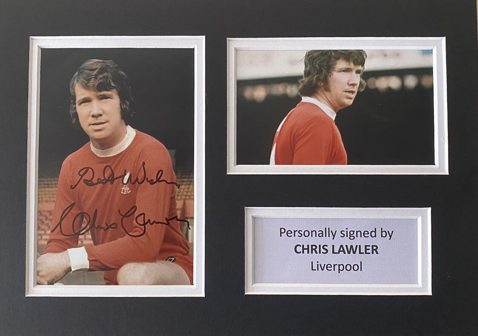 Chris Lawler Hand Signed Liverpool Photo Poster painting In A4 Mount Display 2