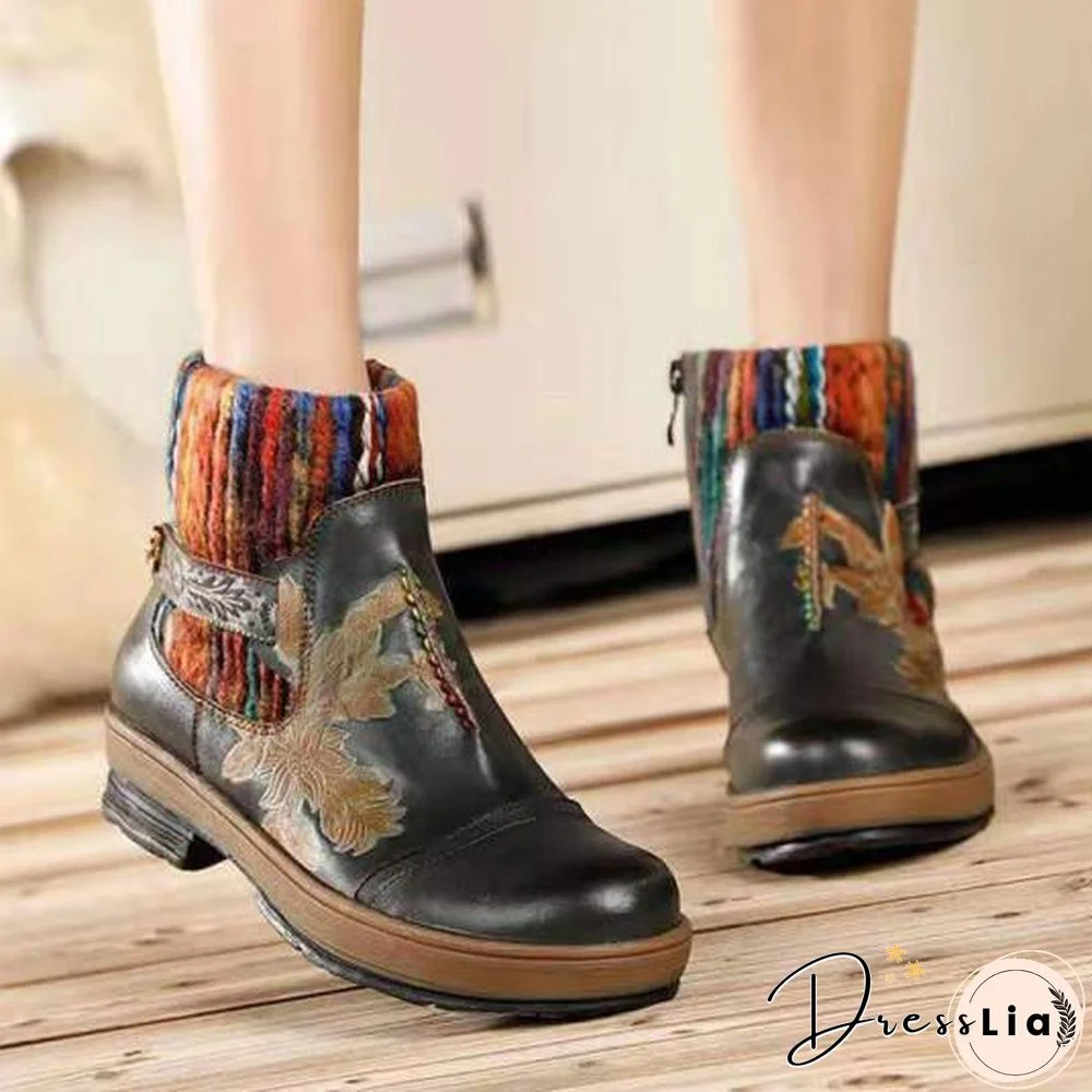 Women Low Heel Boots