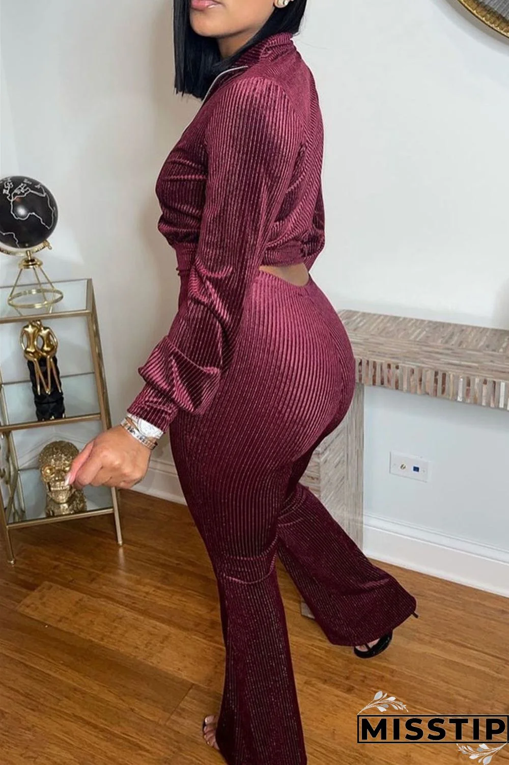 Blue Fashion Casual Solid Basic Zipper Collar Long Sleeve Two Pieces