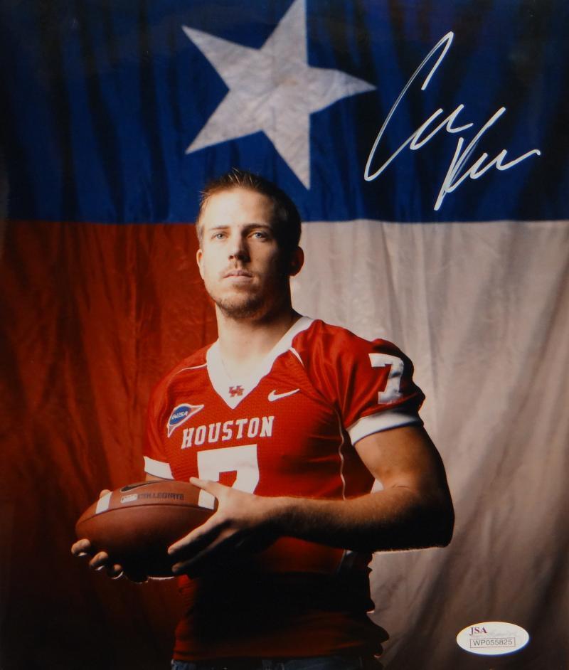 Case Keenum Autographed Houston Cougars 8x10 Flag Photo Poster painting- JSA W Authenticated