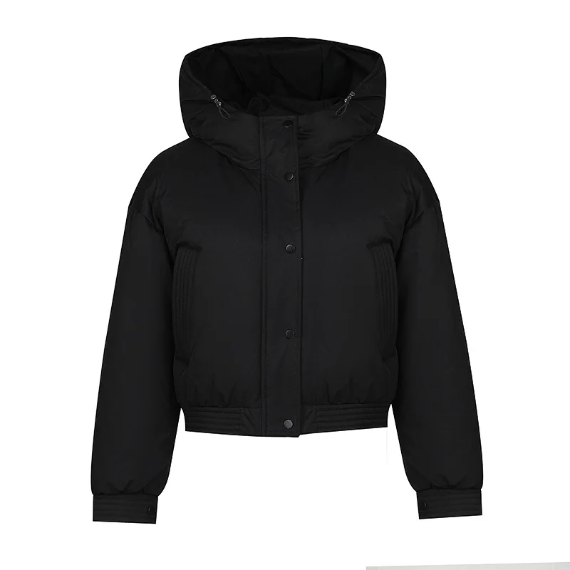 Woherb South Korean Small Tall Waist Short Down Cotton Jacket Female 2024 Winter New Versatile With Thick Bread Jacket-Outfit Ideas