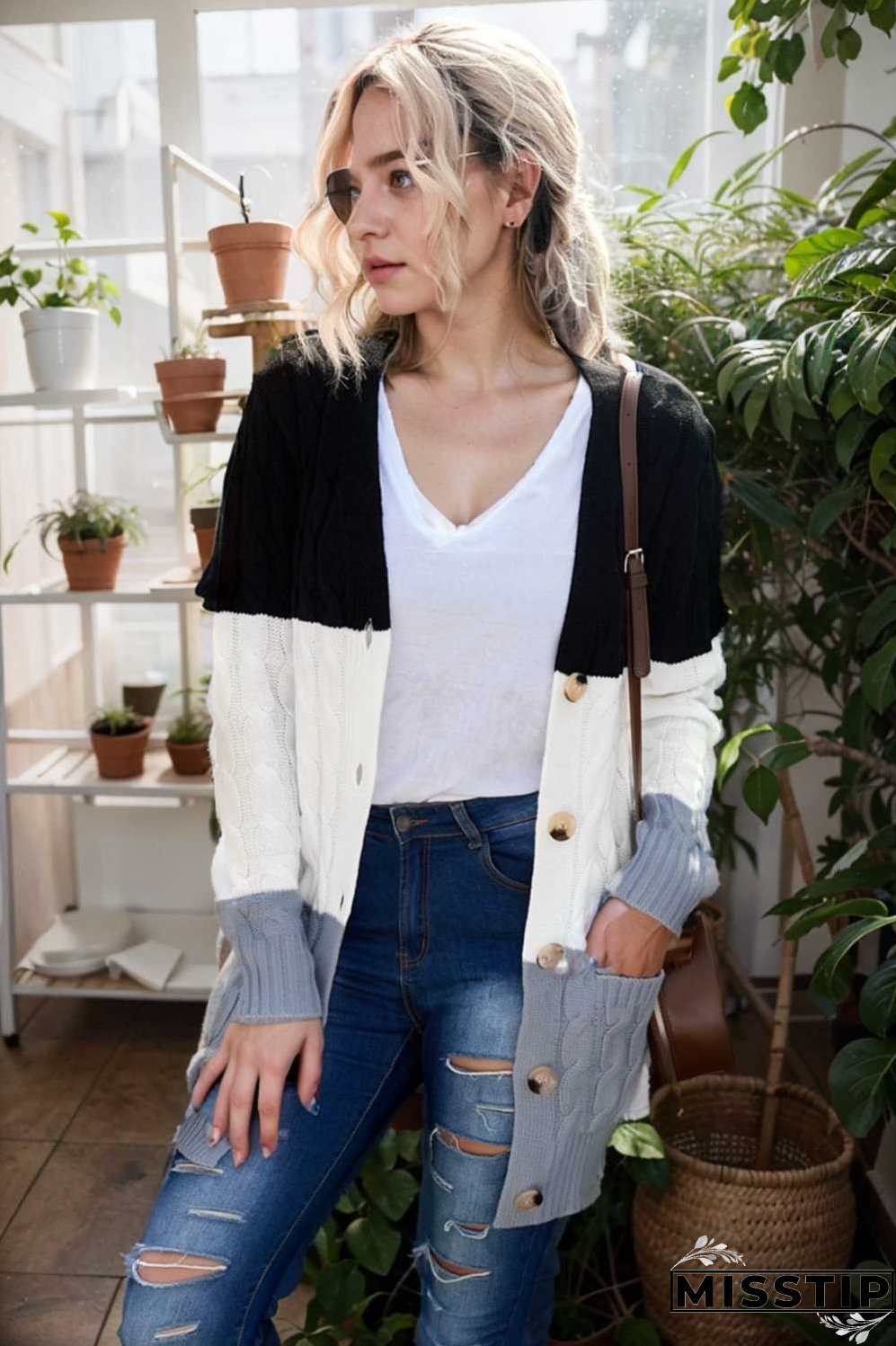 cozy cable knit button front long sleeve cardigan
