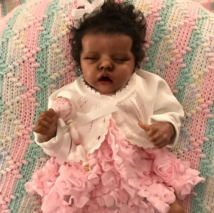 [🎁3-7 Days Delivery to US]17" Lifelike Realistic African American Derrick Black Reborn Baby Newborn Doll Girl Rebornartdoll® RSAW-Rebornartdoll®