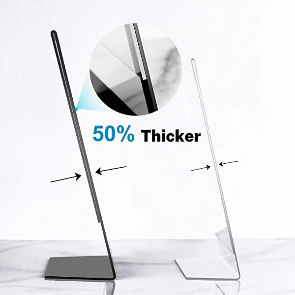 MaxGear Acrylic Sign Holder, Clear Sign Holder Plastic Paper Holder Slant  Back Sign Holders 8.5x11 inches Sign Holder Plastic Display Stand for