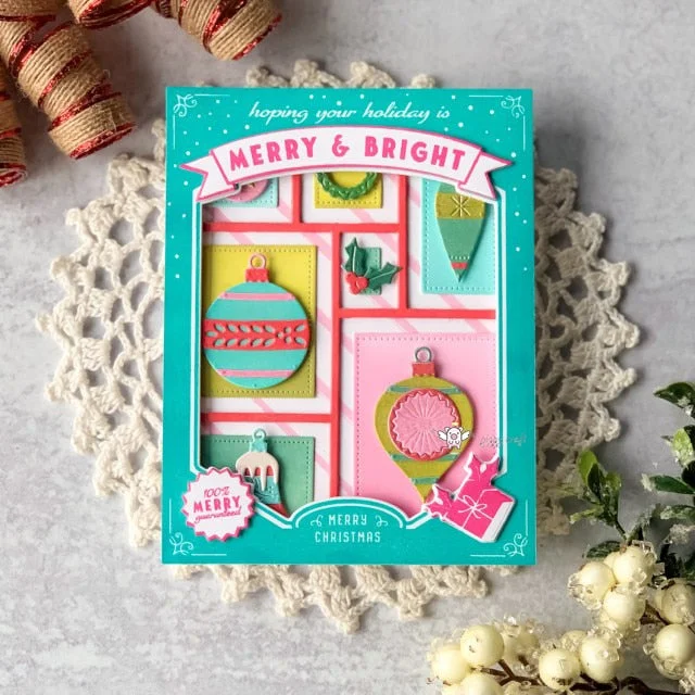 Piggy Craft metal cutting dies cut die mold Lattice photo frame Scrapbook paper craft knife mould blade punch stencils dies