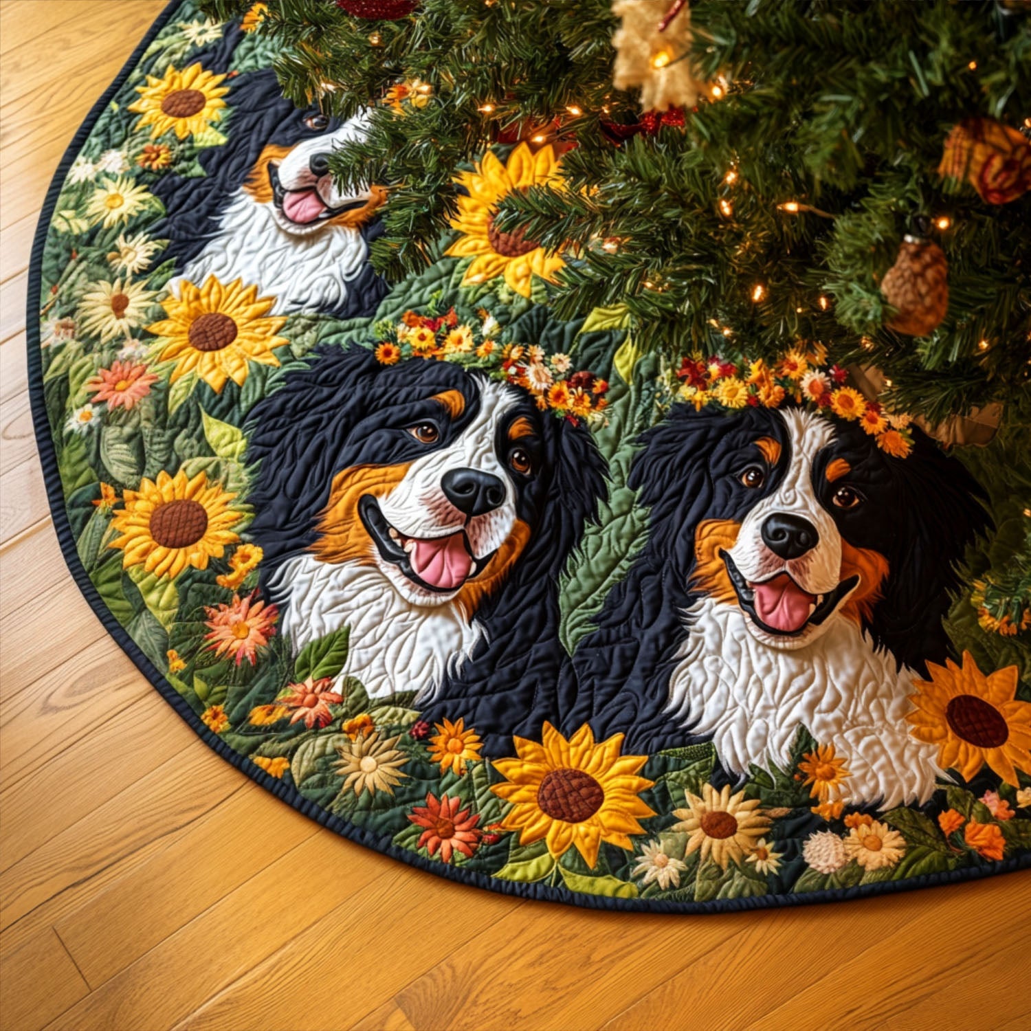 Loyal Bernese Quilted Christmas Tree Skirt NCU0PT2589