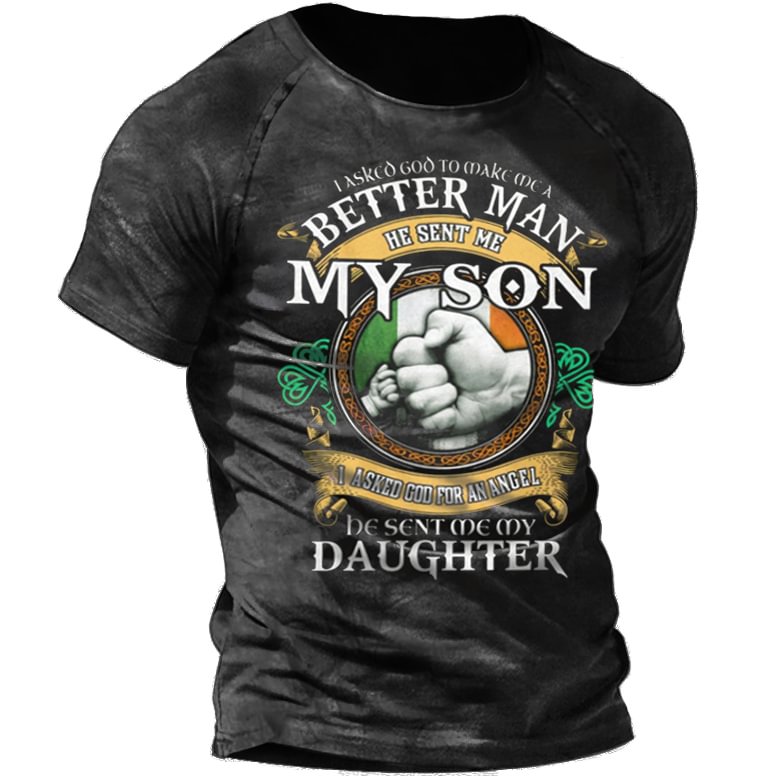 Lucky Dad Crew Neck Short Sleeve T-Shirt-Compassnice®
