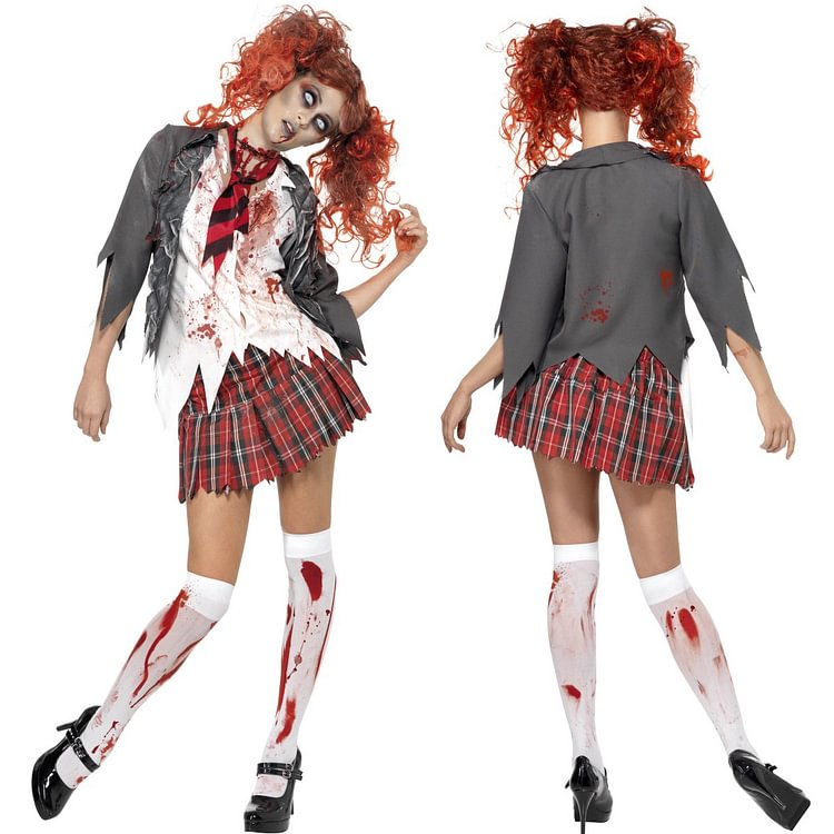 Halloween Masquerade Party Bleeding Blood Socks Slim Striped Long Tube Cosplay Striped Holiday Stockings