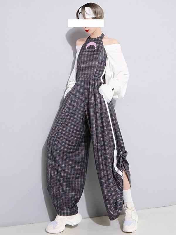 Original Split-Joint Backless Wide Leg Jumpsuits