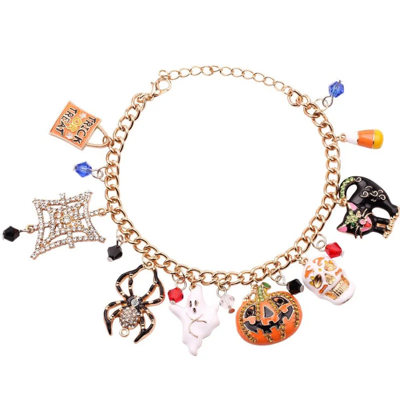 Halloween and Christmas Holiday Themed Multi-Charm Bracelets