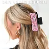 Fleurs roses bricolage, pinces &agrave; griffes en diamant pour adultes d&eacute;butants, pinces &agrave; cheveux western antid&eacute;rapantes pour femmes, accessoires pour bijoux longue et courte