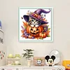 Halloween Pumpkin Cat-14CT Counted Cross Stitch 40*40cm/15.75*15.75in