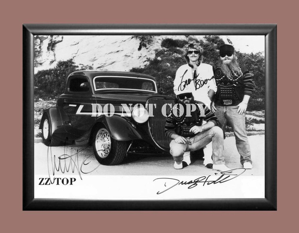 ZZ Top Band Billy Gibbons Frank Beard Dusty Hill 3 Signed Autographed Poster Photo Poster painting A2 16.5x23.4