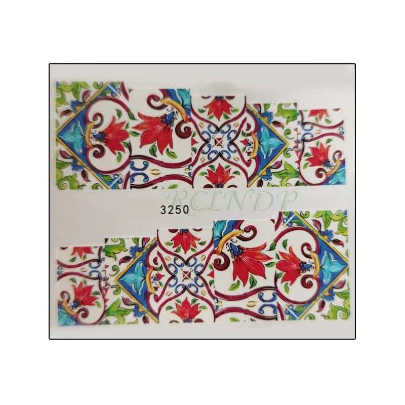 Water sticker for nail art decoration slider skull witch with rose flower watercolor ink design decal lacquer accessoires