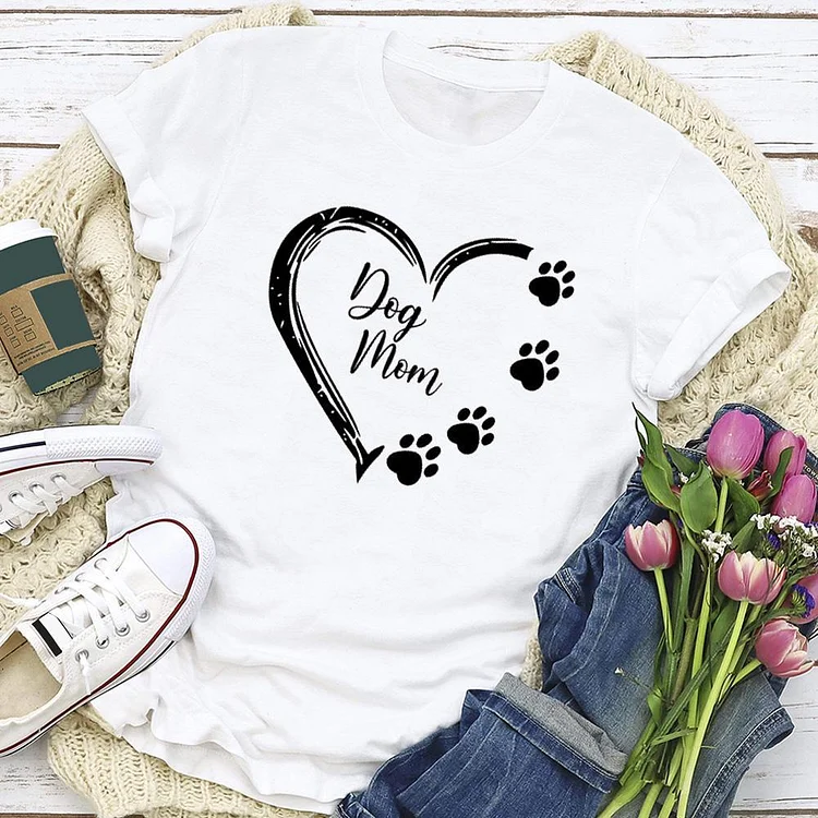 Dog Mom  Custom  Pet Animal Lover T-shirt Tee - 01661-CB