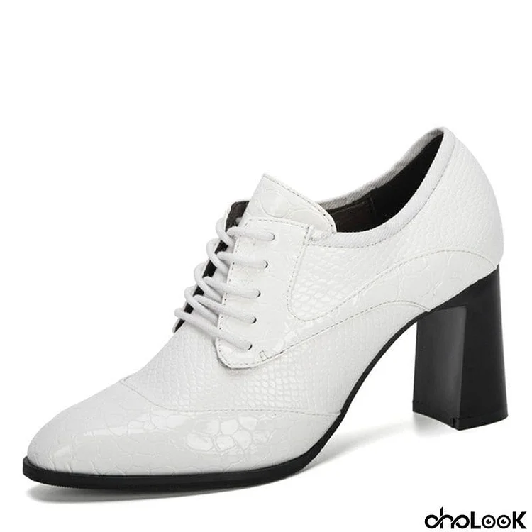 Snake Pattern Lace-Up Fashion Dress Shoes