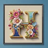 Lettres de fleur H-peinture sp&eacute;ciale partielle au diamant-30 * 30cm