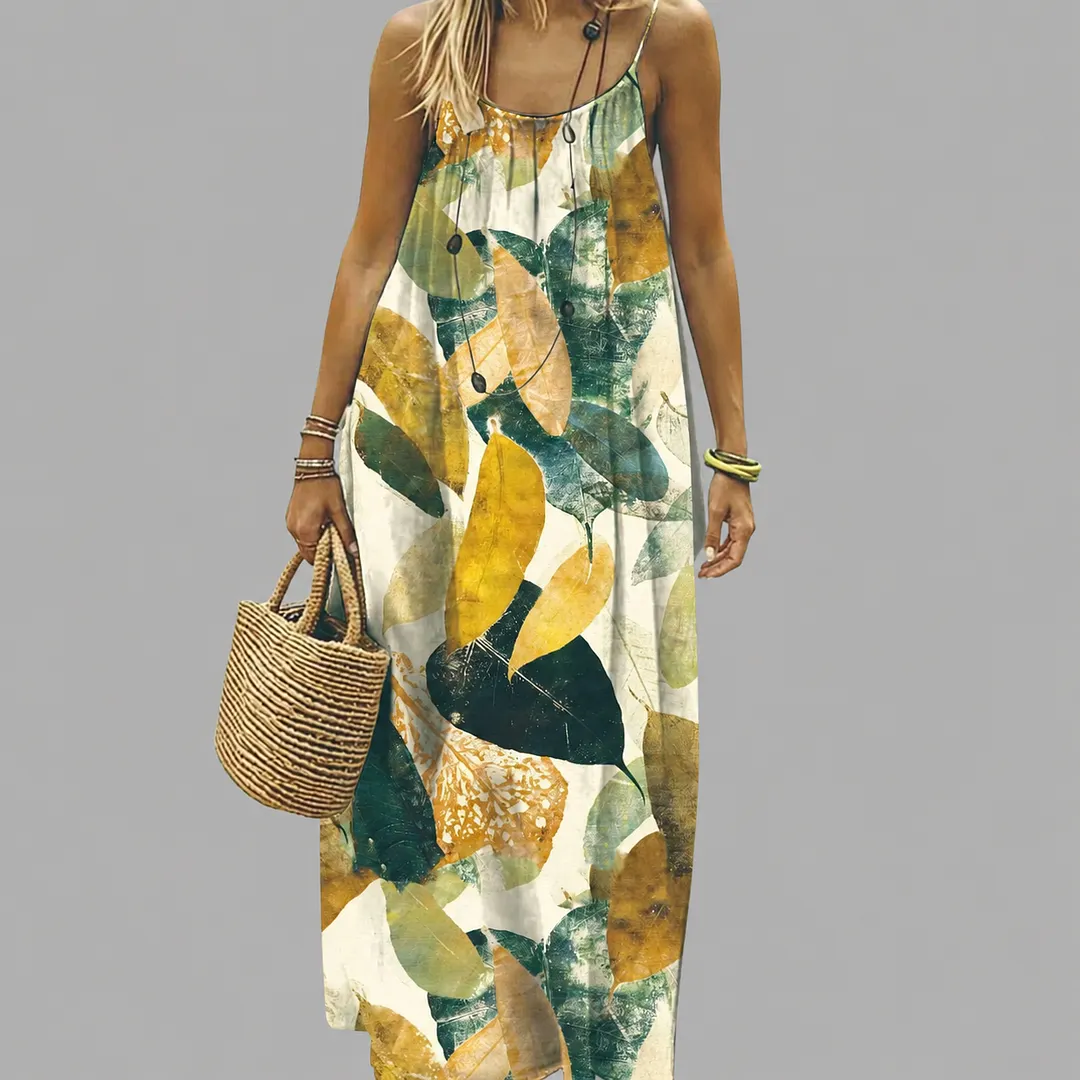 Elegant Relaxed Waist Maxi Dress