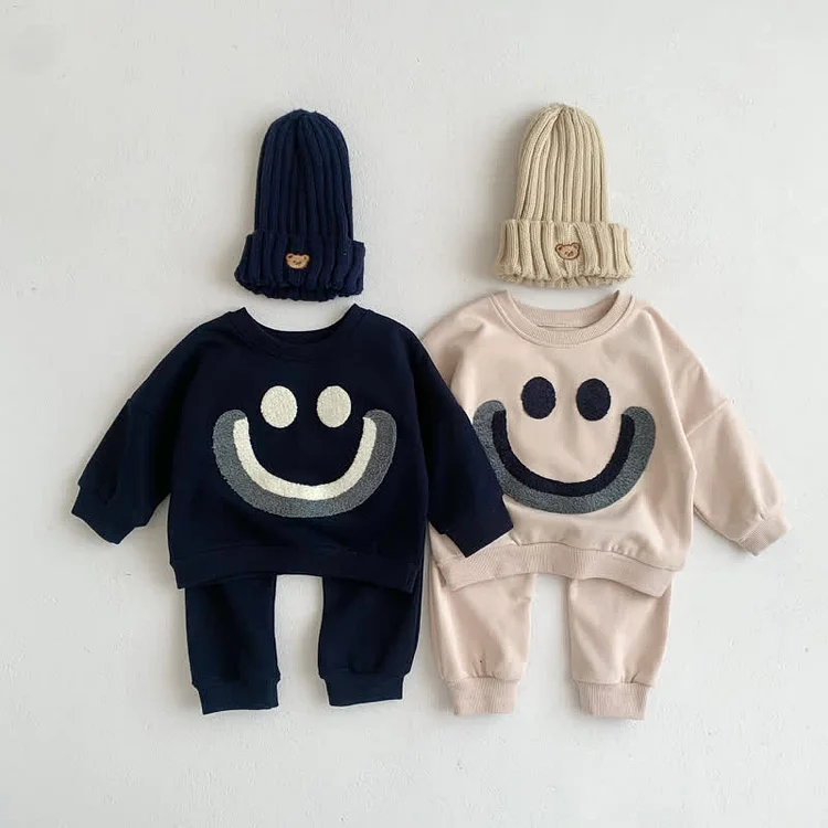 Baby Smiley Face Sweatshirt and Pants Set