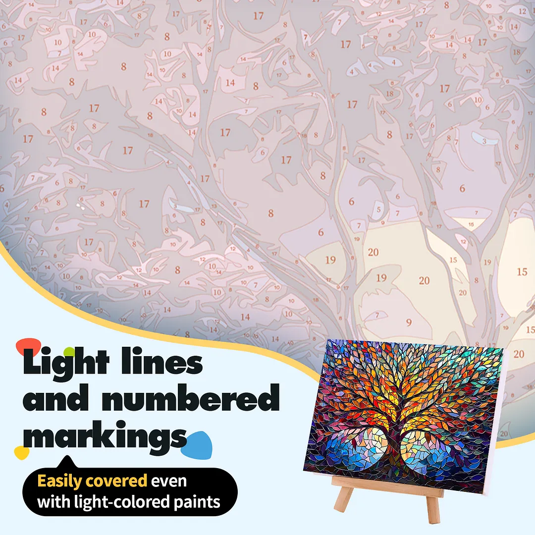 DIY Tree of Life Paint by Numbers Kits Drawing Paintwork on Canvas 15.75x19.69inch Without Frame Canvas Oil Painting Number Painting for Beginners Adults Gift Home Wall Decor