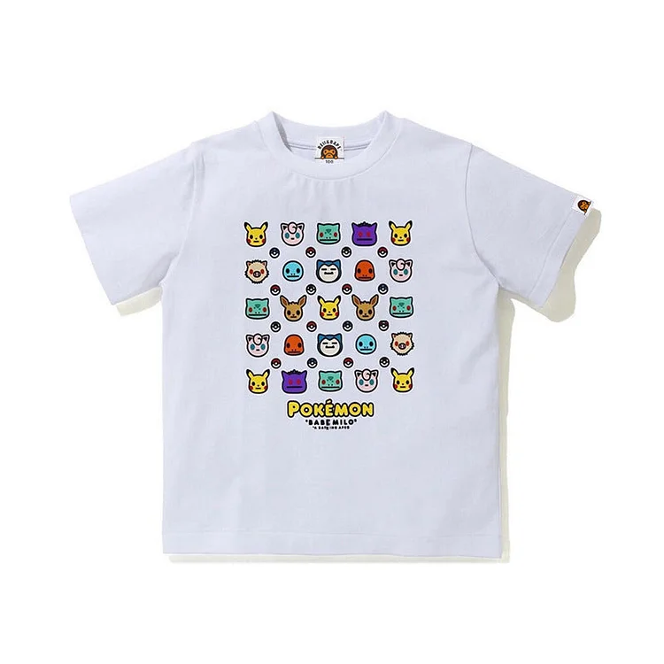 A Ape Print for Kids T Shirt Cartoon Avatar Cotton round Neck Summer Loose