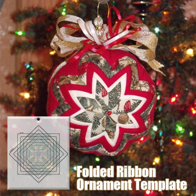 Folded Ribbon Ornament Template With Instructions