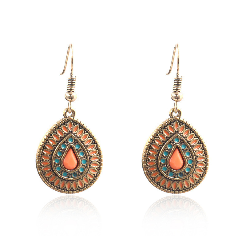 Women's Bohemian Exotic Water Drop Flower Earrings