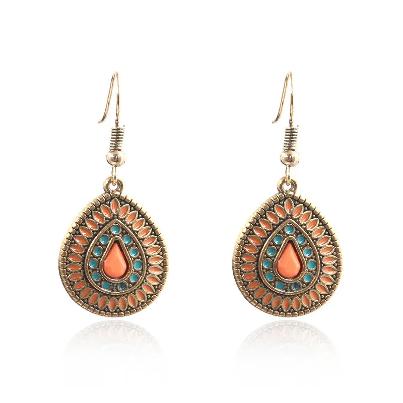 Women's Bohemian Exotic Water Drop Flower Earrings