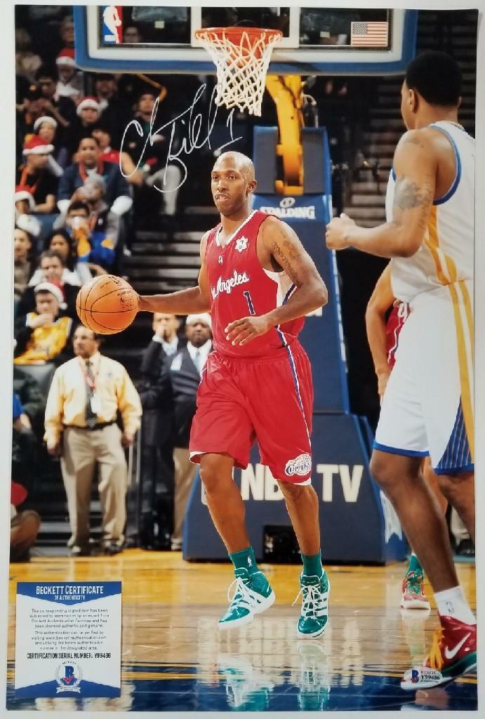 Chauncey Billups signed LA Clippers 12x18 Photo Poster painting Autograph ~ Beckett BAS COA