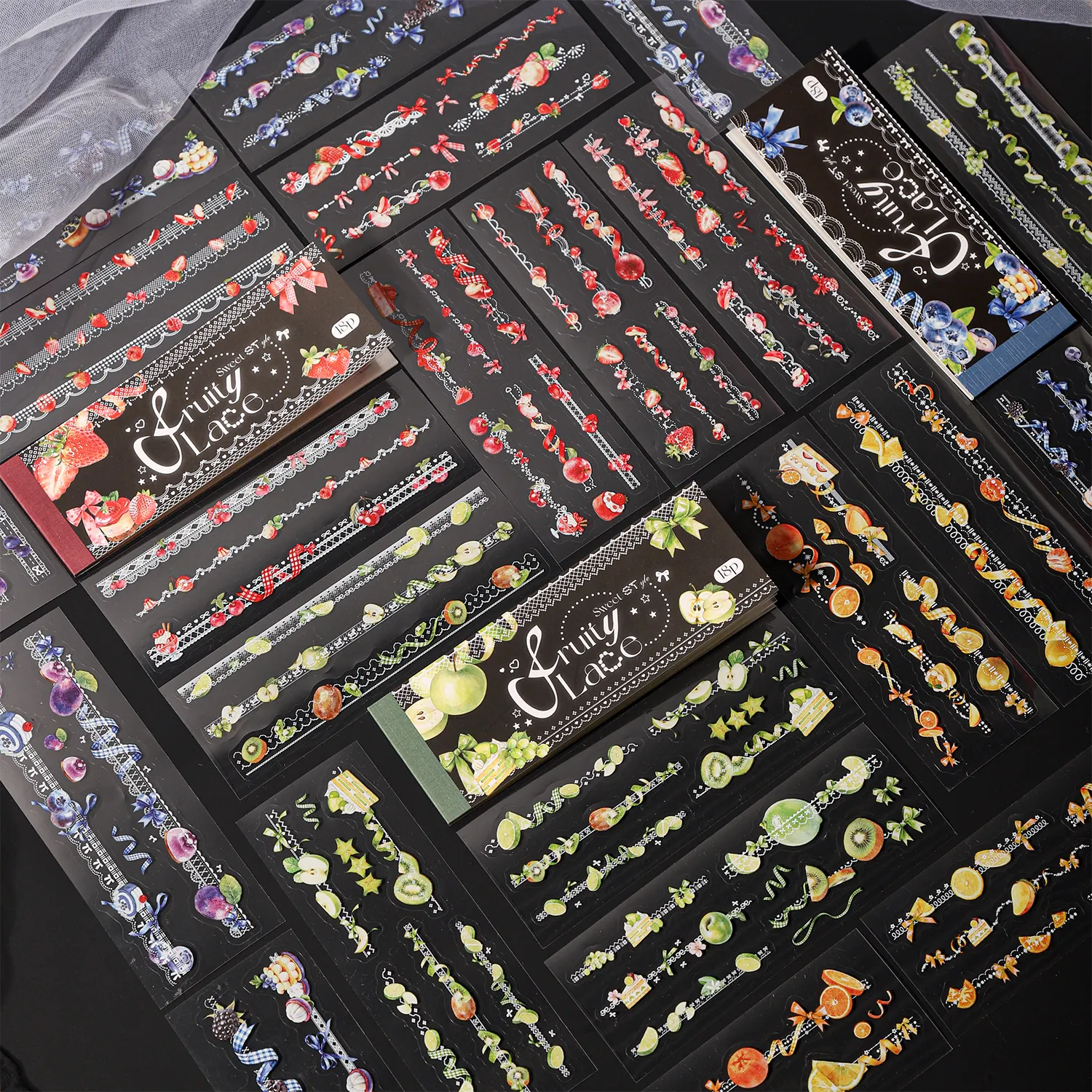 PET 스티커북 - 빈티지 과일 레이스