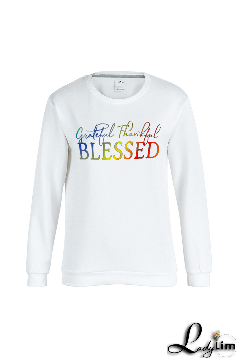 Black Fashion Street Print Letter O Neck Tops