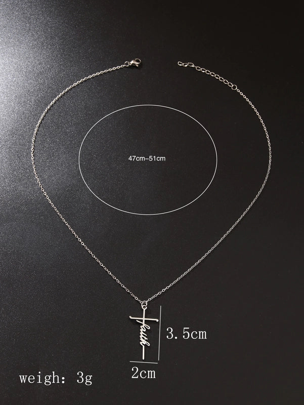 Basic Modern Style Classic Style Cross Alloy Men’s Pendant Necklace