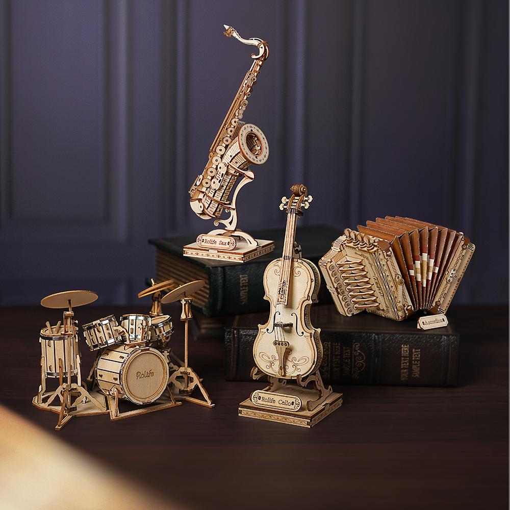 Rolife Modern 3D Wooden Puzzle - Musical Instrument (4 Kits)