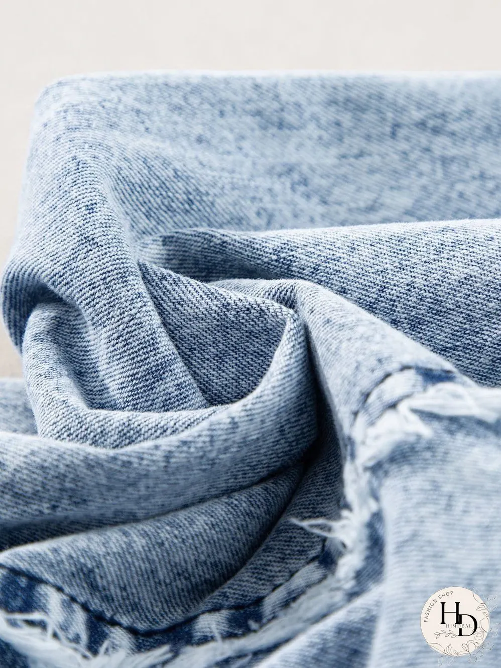 Vintage Beau Blue Denim Overall with Frayed Exposed Seam